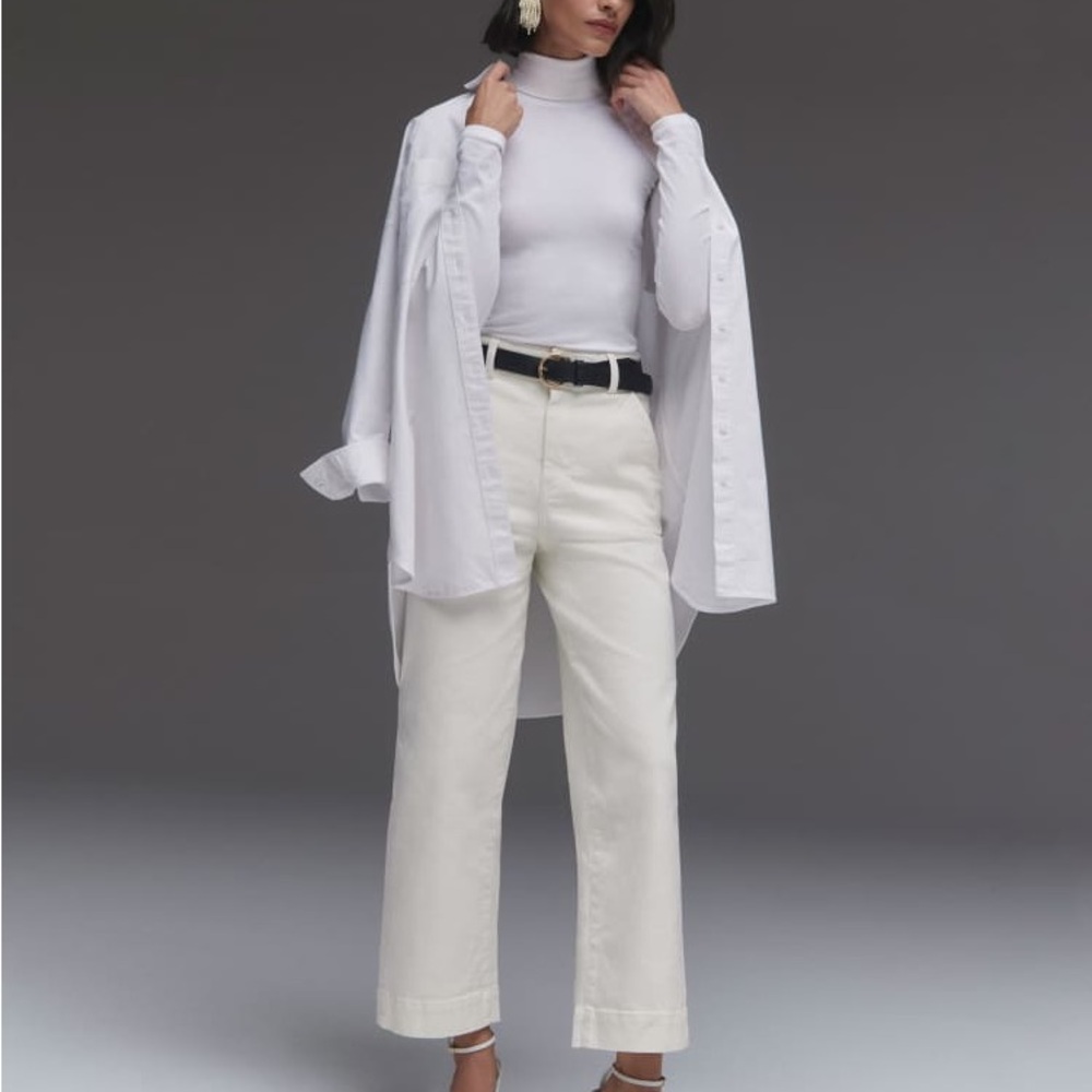 NWT Everlane White the Twill Wide Leg Pants
